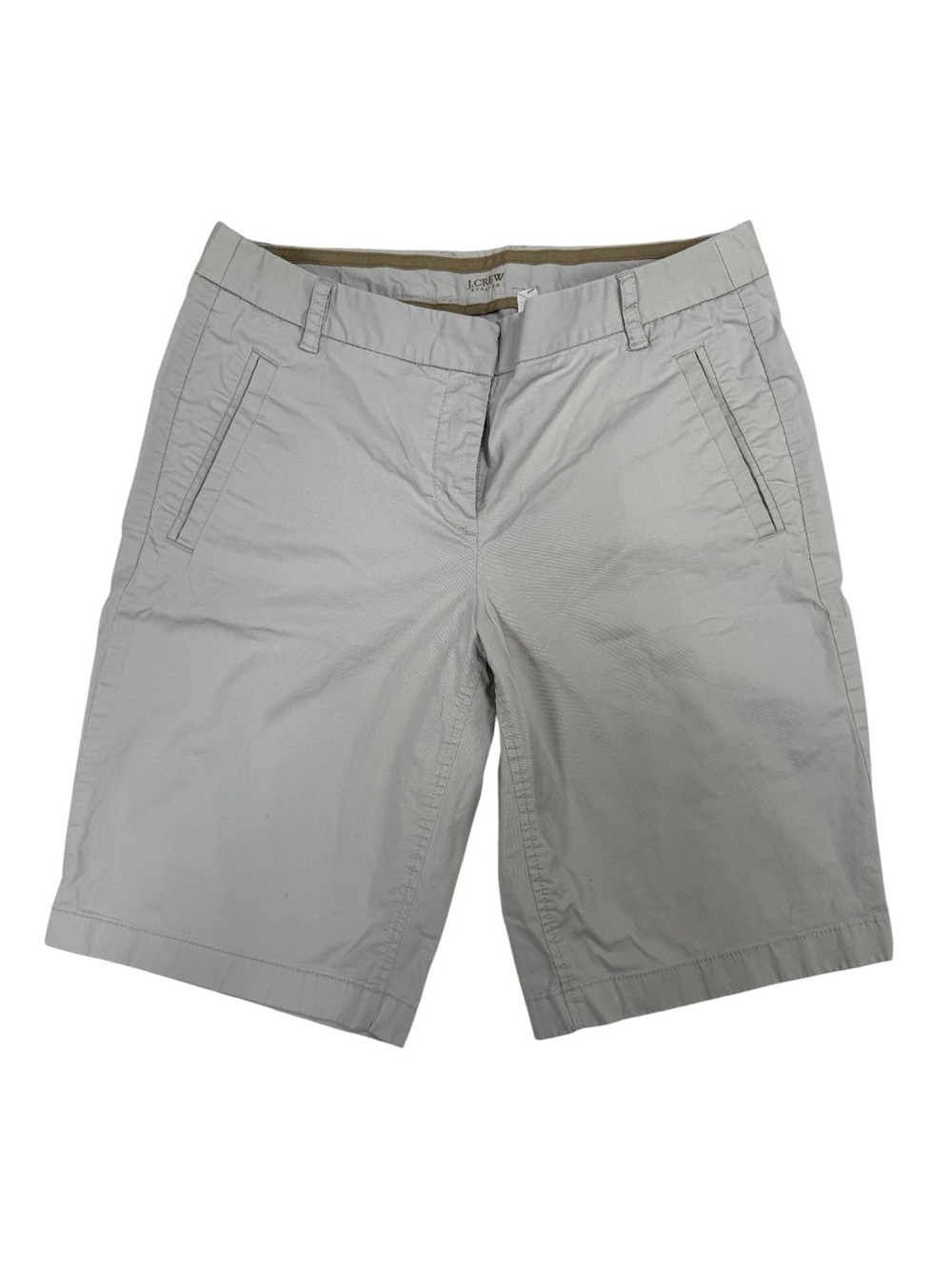 J.Crew Stretch Bermuda Shorts Womens tan Cotton Chino Casual Preppy